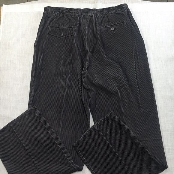 VTG Towncraft Corduroy Pants Men 38x32 Gray Stretch Straight Cotton Classic 90s - Picture 7 of 14